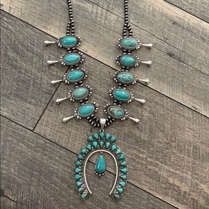 Full Squash Blossom Natural Stone Necklace